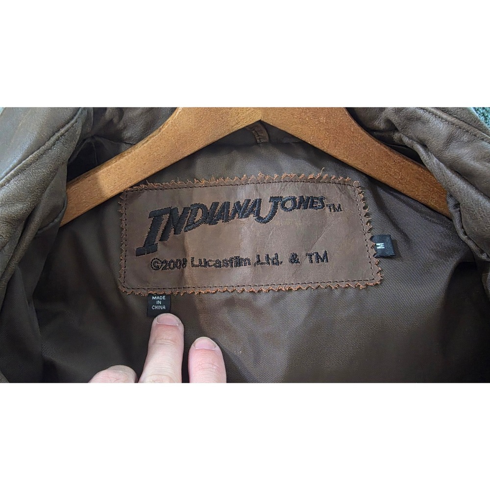 Indiana Jones 2008 Lucasfilm Ltd Brown Leather Flight Jacket Mens Medium M - Picture 5 of 5